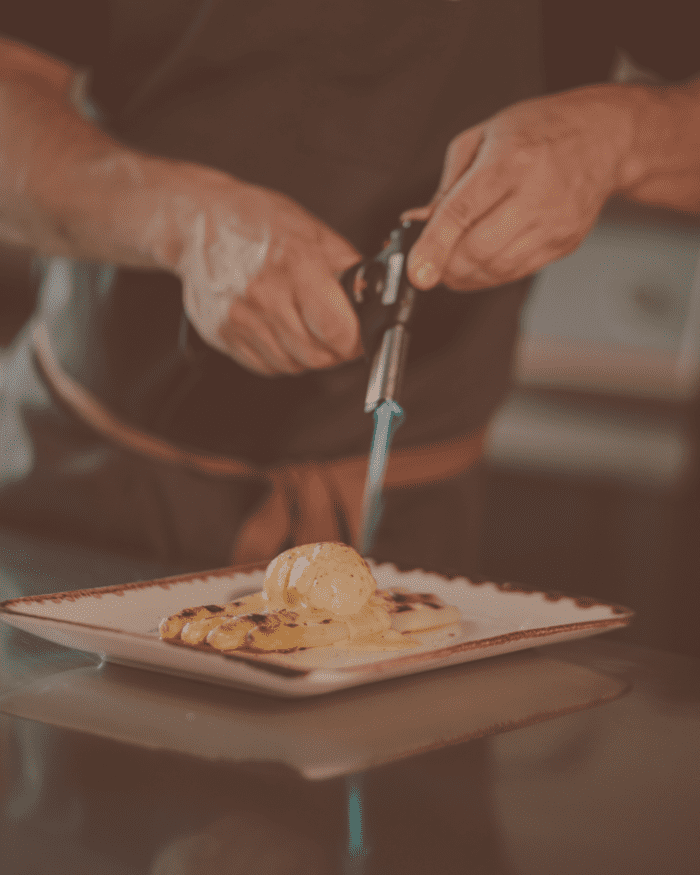 caramelizando con el soplete